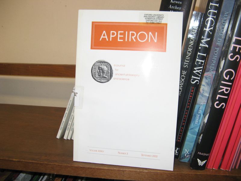 Apeiron: A Journal for Ancient Philosophy and Science; Volume 