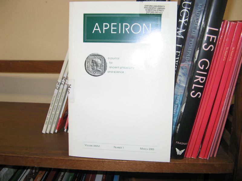 Apeiron: A Journal for Ancient Philosophy and Science; Volume 